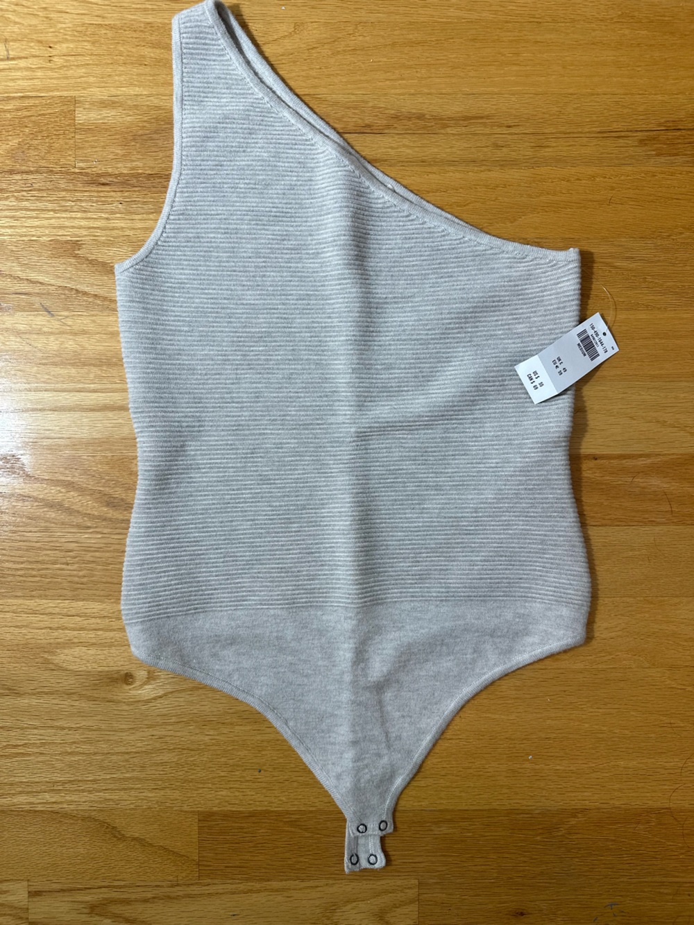 NWT Abercrombie & Fitch One-Shoulder Ribbed Cream Sweater Bodysuit